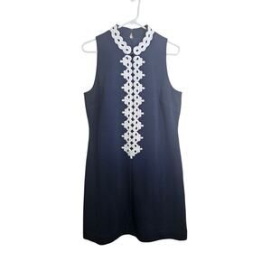 Lilly Pulitzer L97914 Womens True Navy Callista Ottoman Sheath Dress Size L